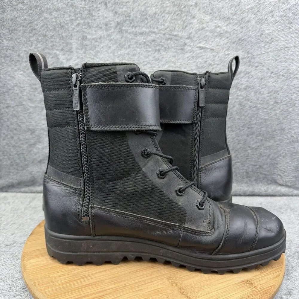 Harley-Davidson Boots Mens Size 9.5 Black Leather Biker Zip Strap D93762